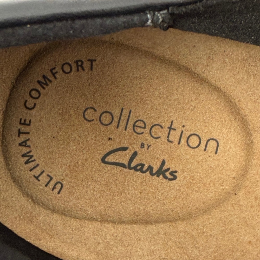 Clarks Trish Wave Black Leather Bow Loafers‎ Flats Womens 12W 261533095095 - Picture 8 of 8